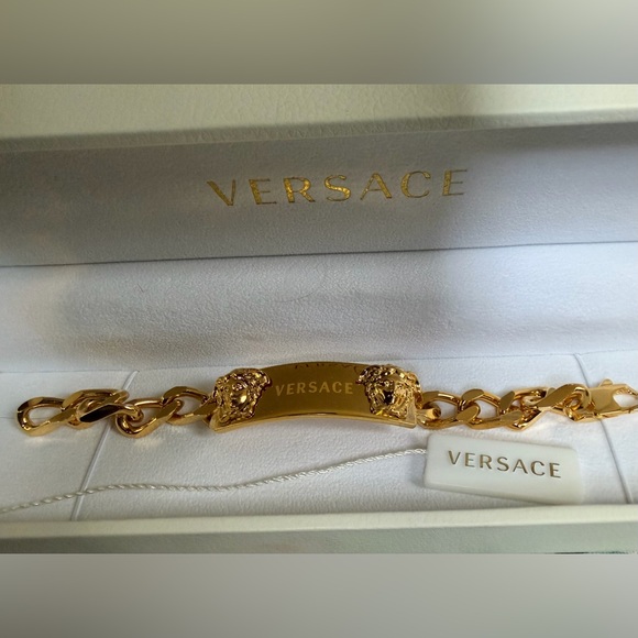 Versace Other - Authentic New in Box Versace Gold Medusa Chain ID Bracelet